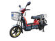 450W Adult Electric Bicycle Red Battery Operated Bikes With Motorcyle Seat Steel Frame